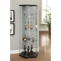 Coaster Furniture 950276 4-shelf Hexagon Shaped Curio Cabinet Black and Clear